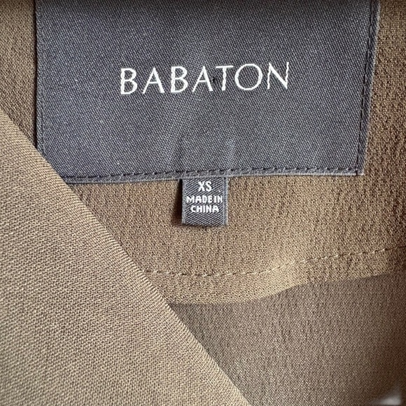 Aritzia Babaton Cormac Coat XS Olive Green Waterfall Drape Asymmetrical Zip - Picture 9 of 15